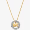 Pavé and Logo Charm Two-Tone Necklace