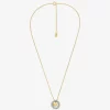 Pavé and Logo Charm Two-Tone Necklace