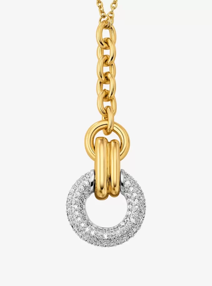 Pavé Interlocking Pendant Necklace