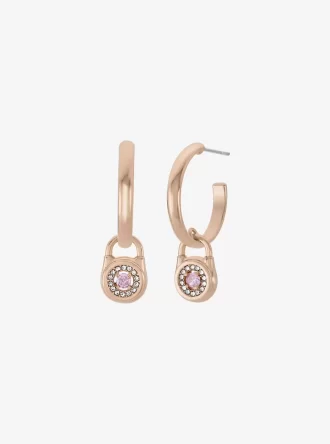 Pavé Lock Hoop Earrings