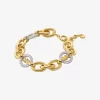 Pavé Logo Charm Chain-Link Bracelet