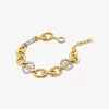 Pavé Logo Charm Chain-Link Bracelet