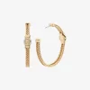Pavé Logo Foxtail Chain Hoop Earrings