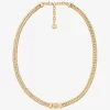 Pavé Logo Foxtail Chain Necklace