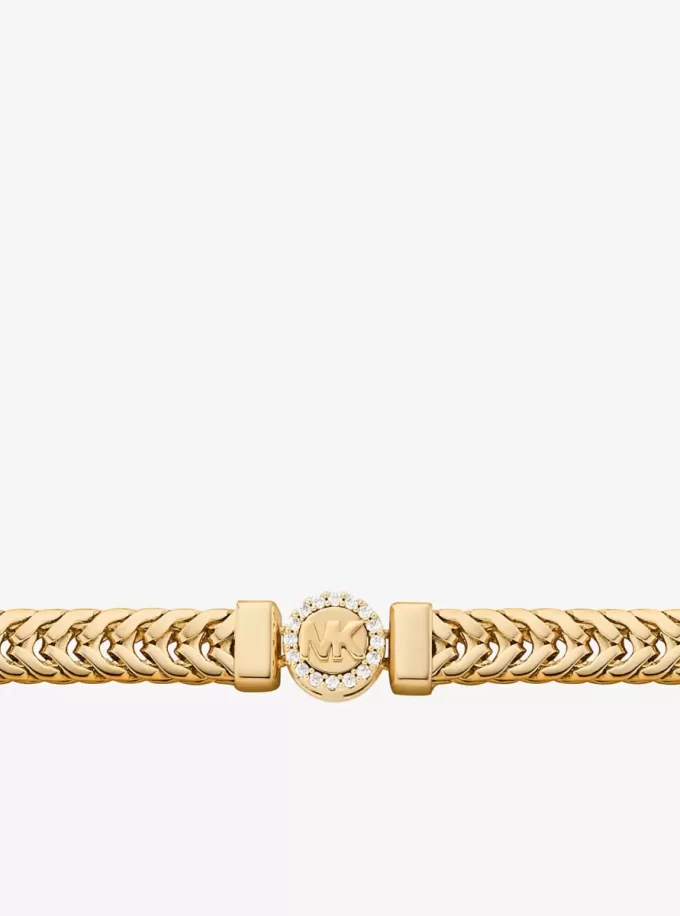 Pavé Logo Foxtail Chain Necklace