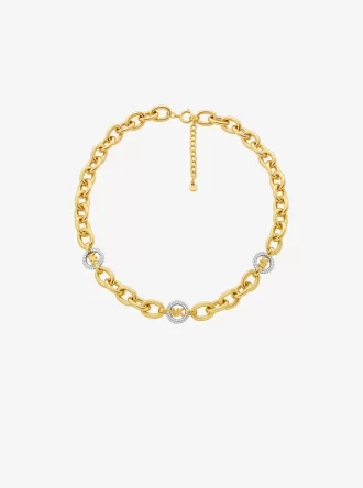 Pavé MK Pop Charm Chain-Link Necklace