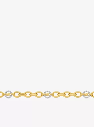 Pavé MK Pop Charm Chain-Link Necklace