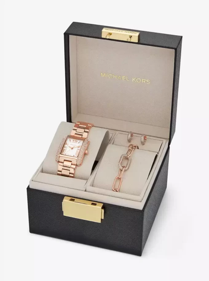 Petite Emery Rose Gold-Tone Watch and Jewelry Gift Set Petite Emery Rose Gold-Tone Watch and Jewelry Gift Set