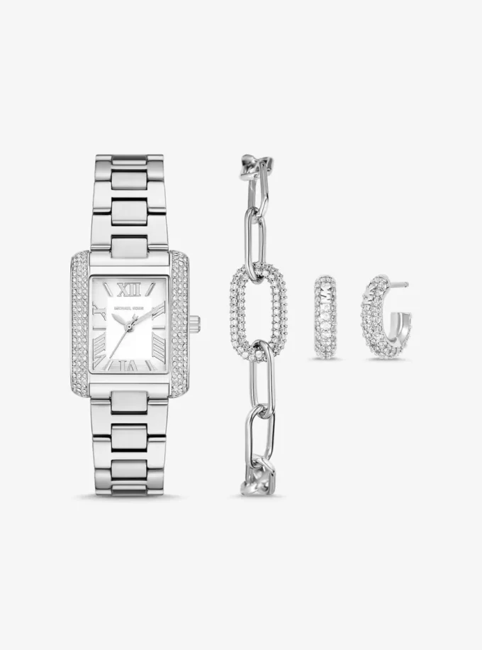 Petite Emery Silver-Tone Watch and Jewelry Gift Set Petite Emery Silver-Tone Watch and Jewelry Gift Set