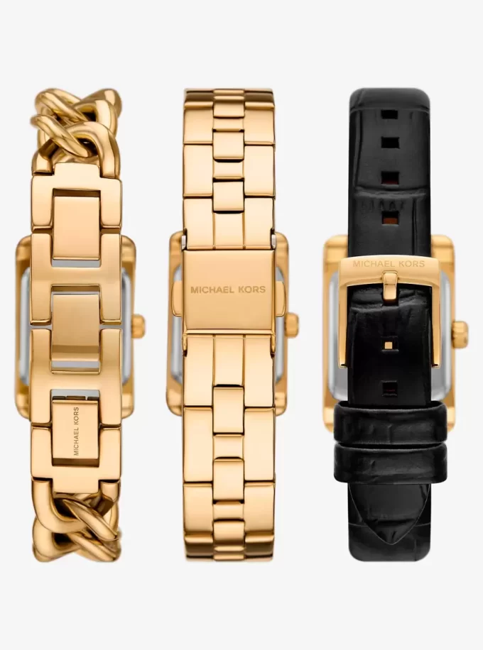 Petite Monroe Gold-Tone and Crocodile-Embossed Leather Watch Strap Set Petite Monroe Gold-Tone and Crocodile-Embossed Leather Watch Strap Set