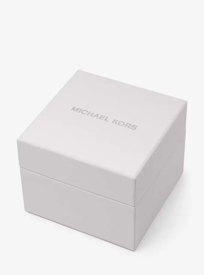 Petite Monroe Silver-Tone and Crocodile-Embossed Leather Watch Strap Set