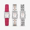 Petite Monroe Two-Tone and Crocodile-Embossed Leather Watch Strap Set