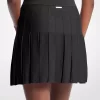 Pleated Cotton Blend Mini Skirt