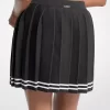 Pleated Cotton Blend Skirt