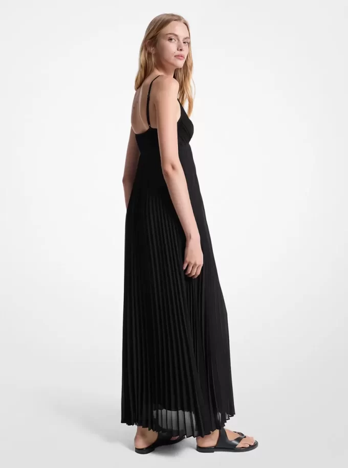 Pleated Georgette Maxi Dress Pleated Georgette Maxi Dress