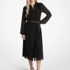 Pleated Georgette Shirtdress