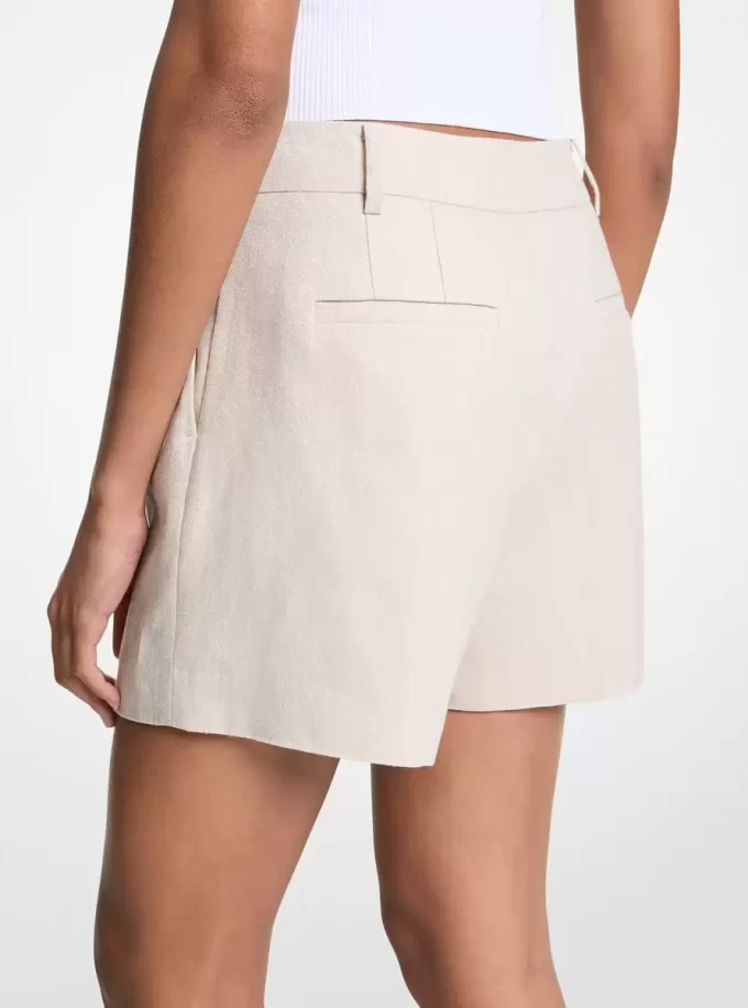 Pleated Linen and Cotton Shorts Pleated Linen and Cotton Shorts