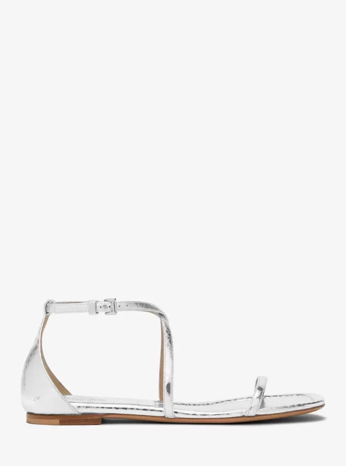 Polly Metallic Python Embossed Leather Sandal Polly Metallic Python Embossed Leather Sandal