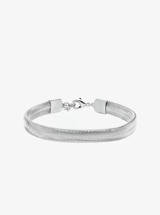 Precious Metal-Plated Brass Snake Chain Bracelet