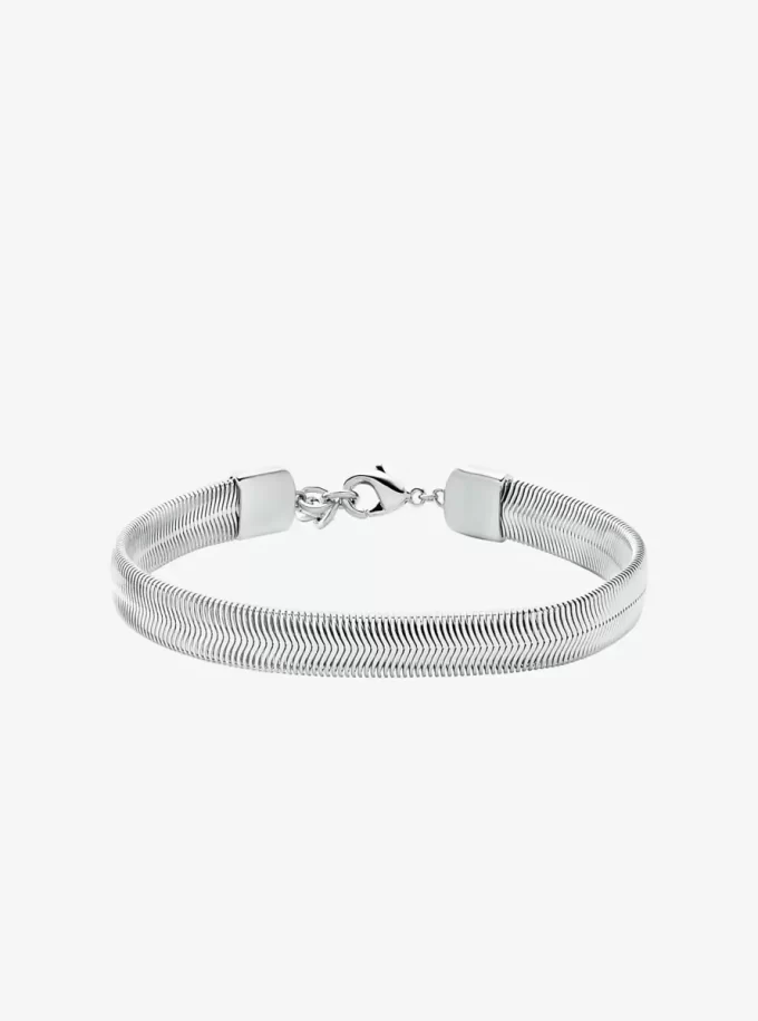 Precious Metal-Plated Brass Snake Chain Bracelet