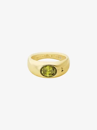 Precious Metal-Plated Cubic Zirconia Signet Ring Precious Metal-Plated Cubic Zirconia Signet Ring