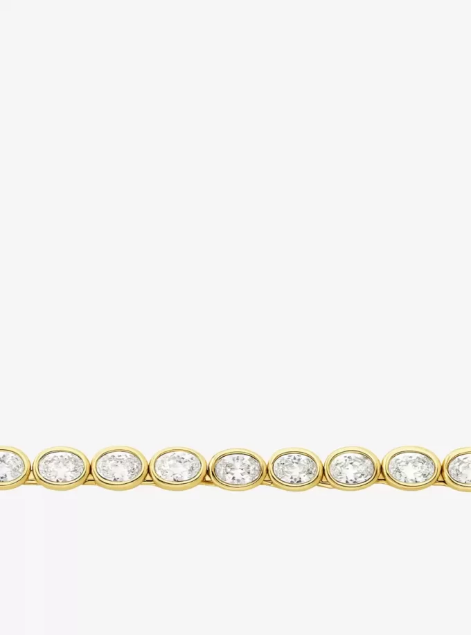 Precious Metal-Plated Cubic Zirconia Tennis Necklace