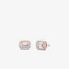 Precious Metal-Plated Pavé Halo Stud Earrings Precious Metal-Plated Pavé Halo Stud Earrings