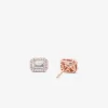 Precious Metal-Plated Pavé Halo Stud Earrings Precious Metal-Plated Pavé Halo Stud Earrings