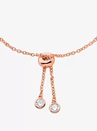 Precious Metal-Plated Sterling Silver Bezel Slider Bracelet