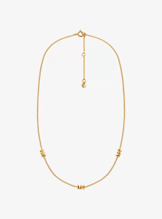 Precious Metal-Plated Sterling Silver Logo Necklace Precious Metal-Plated Sterling Silver Logo Necklace