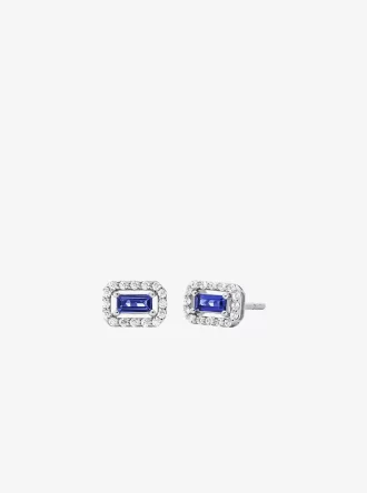 Precious Metal-Plated Sterling Silver Pavé Halo Stud Earrings