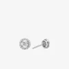Precious Metal-Plated Sterling Silver Pavé Halo Stud Earrings Precious Metal-Plated Sterling Silver Pavé Halo Stud Earrings