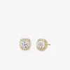 Precious Metal-Plated Sterling Silver Pavé Stud Earrings