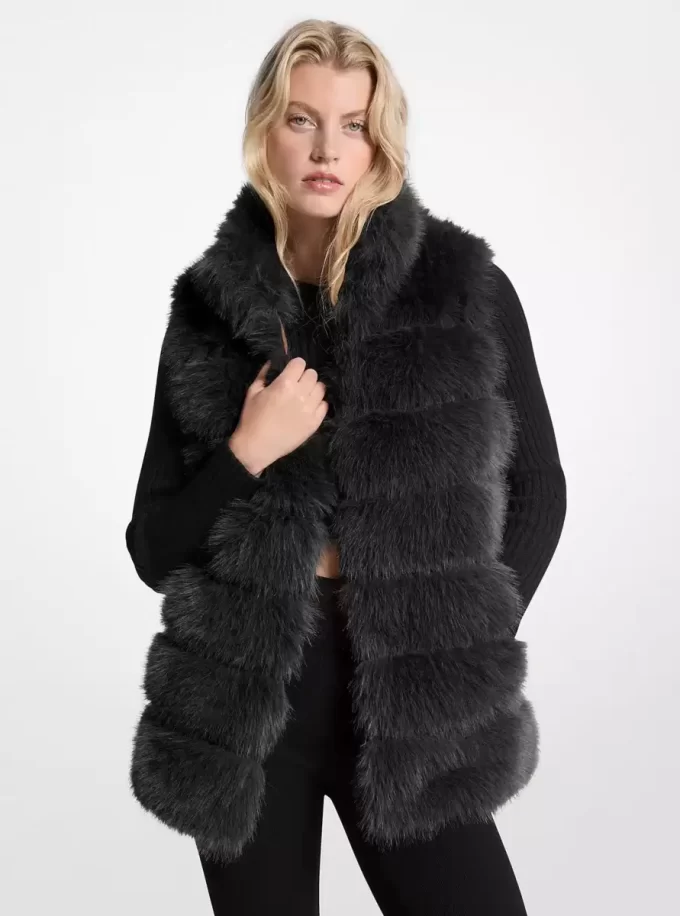 Quilted Faux Fur Vest