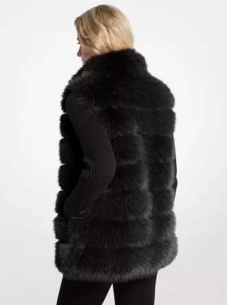 Quilted Faux Fur Vest
