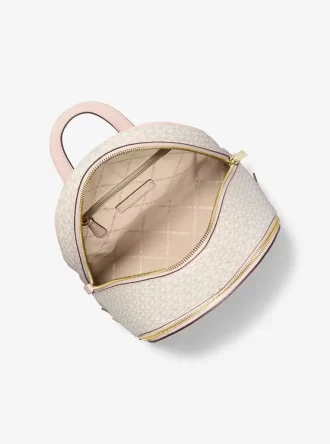 Rhea Medium Color-Block Signature Logo Backpack Rhea Medium Color-Block Signature Logo Backpack