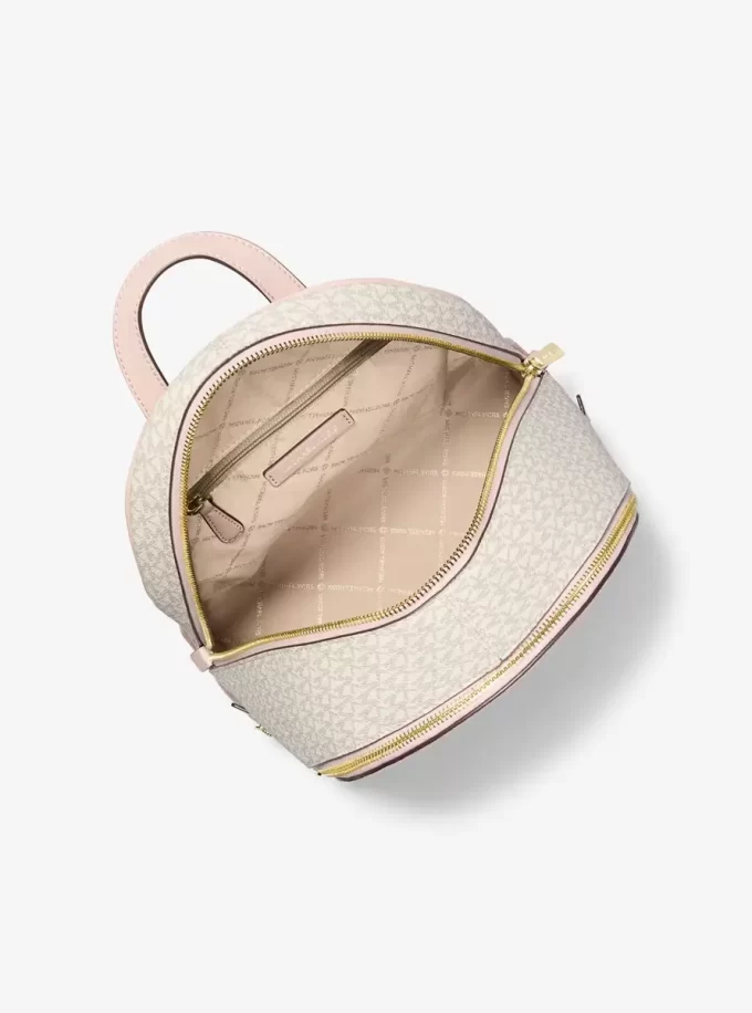 Rhea Medium Color-Block Signature Logo Backpack Rhea Medium Color-Block Signature Logo Backpack