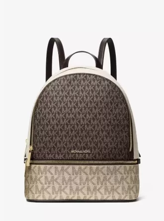 Rhea Medium Metallic Signature Logo Backpack Rhea Medium Metallic Signature Logo Backpack
