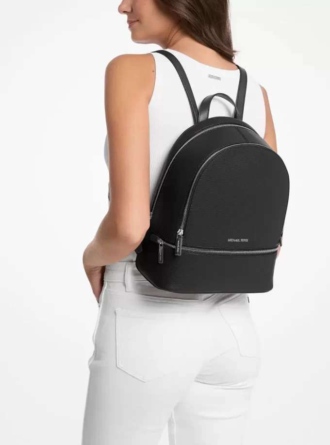 Rhea Medium Pebbled Leather Backpack Rhea Medium Pebbled Leather Backpack