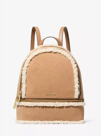 Rhea Medium Suede and Faux Shearling Backpack Rhea Medium Suede and Faux Shearling Backpack