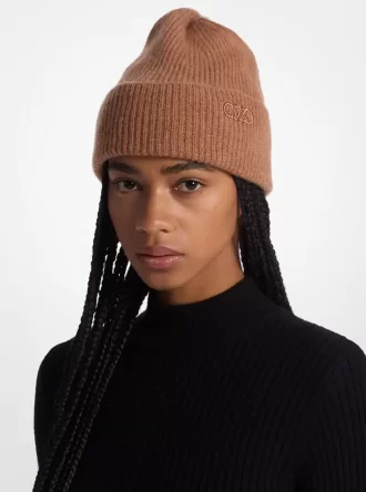 Ribbed Cashmere Beanie Hat