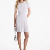 Ribbed Knit Short-Sleeve Dress Ribbed Knit Short-Sleeve Dress