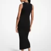 Ribbed Stretch Viscose Midi Dress