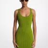 Ribbed Stretch Viscose Tank Dress