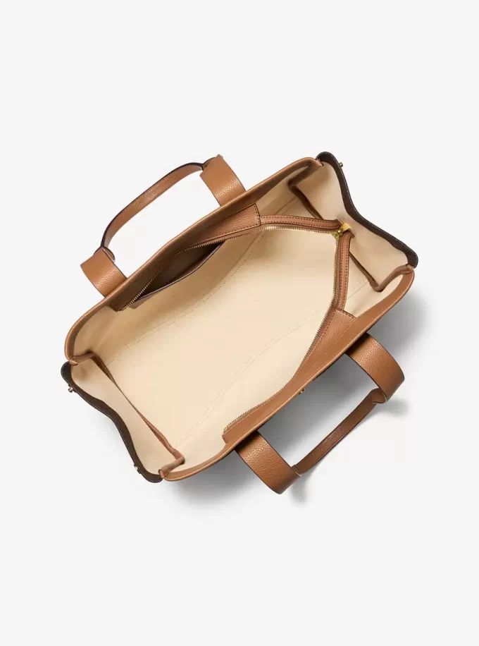 Romee Large Signature Logo and Leather Tote Bag