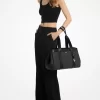 Romee Large Signature Logo and Leather Tote Bag