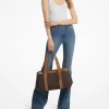 Romee Large Signature Logo and Leather Tote Bag
