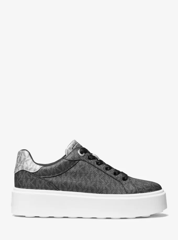 Romey Metallic Two-Tone Signature Logo Platform Sneaker Romey Metallic Two-Tone Signature Logo Platform Sneaker