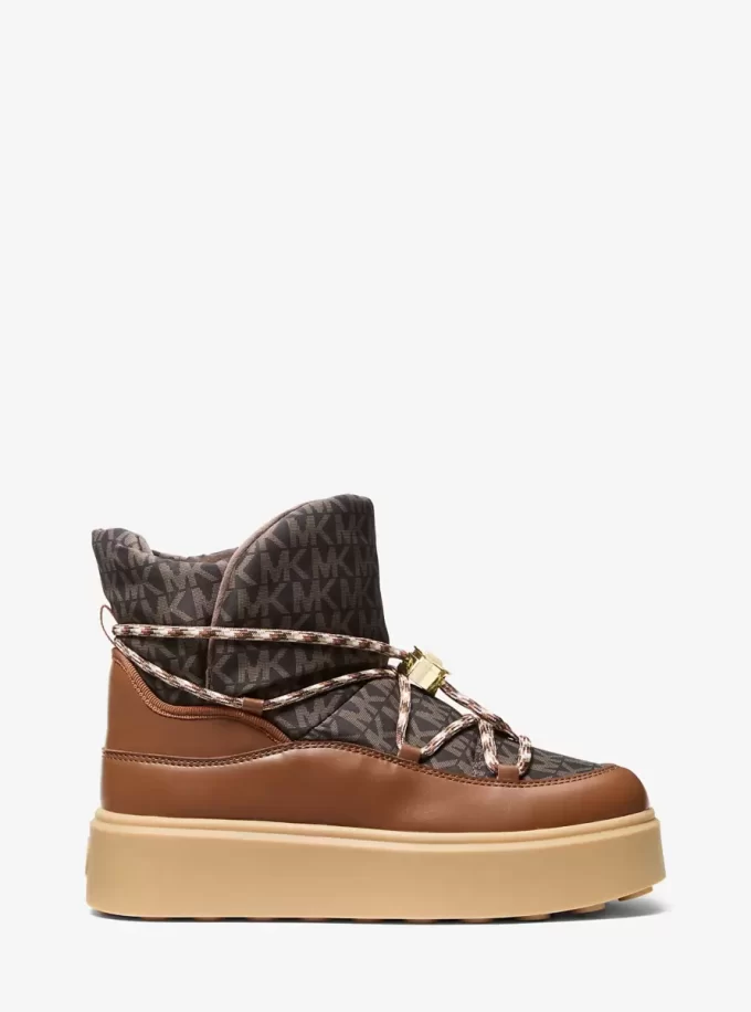 Romey Mixed-Media Lace-Up Boot