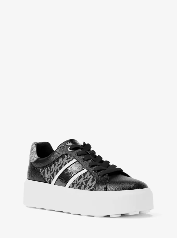 Romey Signature Logo Stripe Platform Sneaker Romey Signature Logo Stripe Platform Sneaker